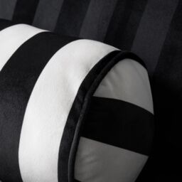 OHS Matte Velvet Stripe Bolster Pillow Soft Cylindrical Cushion in White - thumbnail 2