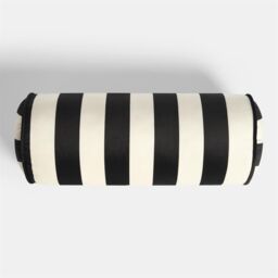 OHS Matte Velvet Stripe Bolster Pillow Soft Cylindrical Cushion in White - thumbnail 4