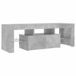 Berkfield Home TV Cabinet with LED Lights Concrete Grey 120x35x40 cm - Size: 120 x 35 x 40 cm - thumbnail 3