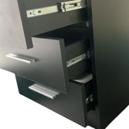 Interior Emporium Ltd 3-Drawer Bedside Table - Compact Nightstand with Storage - Modern Bedroom Furniture (Black) in Black - thumbnail 4