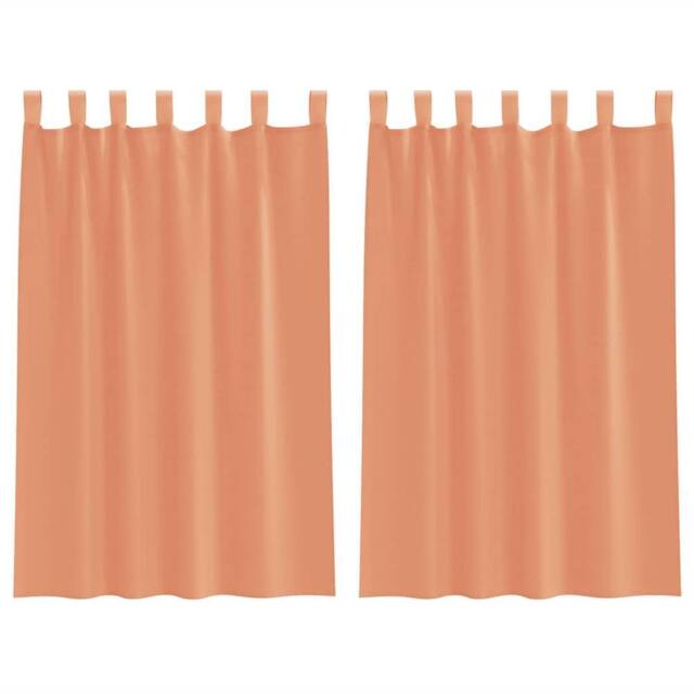 Berkfield Home Voile Curtains with Loops 2 pcs Terracotta 140x175 cm - image 1