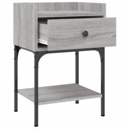Berkfield Home Elegant Bedside Table Grey Sonoma 40.5x31x60 cm Engineered Wood - thumbnail 6