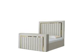 Stratus Interiors Emperor Tv Bed Gold Silver Trim Panel Border - White - Size: Small Double - thumbnail 2