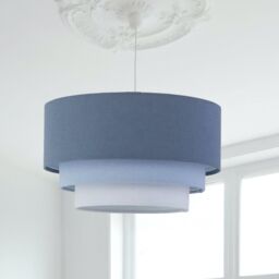 First Choice Lighting Gabi - Blue Ombre Linen 3 Tier Ceiling Light Shade - thumbnail 1