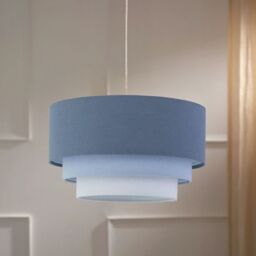 First Choice Lighting Gabi - Blue Ombre Linen 3 Tier Ceiling Light Shade - thumbnail 2