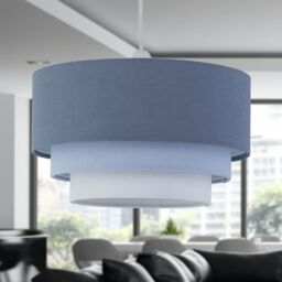 First Choice Lighting Gabi - Blue Ombre Linen 3 Tier Ceiling Light Shade - thumbnail 5