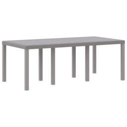 Berkfield Home Garden Table Light Grey 200x100x73 cm Poly Rattan - Size: 200 x 100 x 73 cm - thumbnail 2