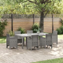 Berkfield Home Garden Table Light Grey 200x100x73 cm Poly Rattan - Size: 200 x 100 x 73 cm - thumbnail 1