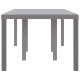 Berkfield Home Garden Table Light Grey 200x100x73 cm Poly Rattan - Size: 200 x 100 x 73 cm - thumbnail 6