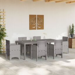 Berkfield Home Garden Table Light Grey 200x100x73 cm Poly Rattan - Size: 200 x 100 x 73 cm - thumbnail 3