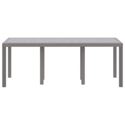 Berkfield Home Garden Table Light Grey 200x100x73 cm Poly Rattan - Size: 200 x 100 x 73 cm - thumbnail 5