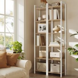 VASAGLE 6-Tier Industrial Bookshelf Shelving Unit Office Study Storage in Natural