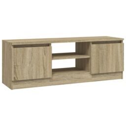 Berkfield Home TV Cabinet with Door Sonoma Oak 102x30x36 cm in Brown - Size: 102 x 30 x 36 cm - thumbnail 2