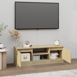 Berkfield Home TV Cabinet with Door Sonoma Oak 102x30x36 cm in Brown - Size: 102 x 30 x 36 cm - thumbnail 3