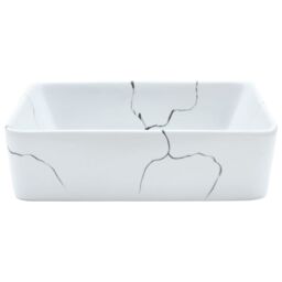 Berkfield Home Countertop Basin White Rectangular 46x35.5x13 cm Ceramic - thumbnail 4