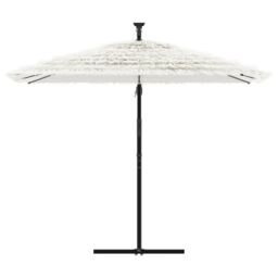 Berkfield Home Garden Parasol with Steel Pole White 269x269x235 cm - Size: 269 x 269 x 235 cm - thumbnail 3