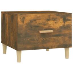 Berkfield Home Sturdy Coffee Table Smoked Oak 50x50x40 cm Engineered Wood in Brown - Size: 50 x 50 x 40 cm - thumbnail 3