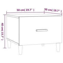 Berkfield Home Sturdy Coffee Table Smoked Oak 50x50x40 cm Engineered Wood in Brown - Size: 50 x 50 x 40 cm - thumbnail 9