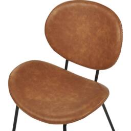 Wyld and Coco Set of 2 Armless Dining Chairs - Golden Brown Faux PU Leather - thumbnail 7