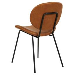 Wyld and Coco Set of 2 Armless Dining Chairs - Golden Brown Faux PU Leather - thumbnail 6