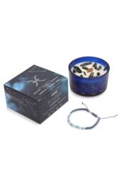 KDMD Pisces Zodiac Crystal Candle & Gemstone Bracelet Set in Blue - thumbnail 2