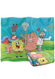 Spongebob Group Scene Silky Touch Super Soft Throw Blanket 152 X 127 cm in White - thumbnail 2