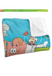 Spongebob Group Scene Silky Touch Super Soft Throw Blanket 152 X 127 cm in White - thumbnail 3