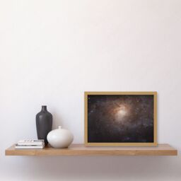 Artery8 Hubble Space Telescope Image Triangulum Spiral Galaxy M33 Crop Blue Orange Star Birthing Region Art Print Framed Poster Wall Decor - Size: A4 - thumbnail 2