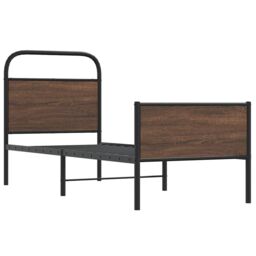 Berkfield Home Bed Frame without Mattress 80x200 cm Brown Oak Engineered Wood - thumbnail 3