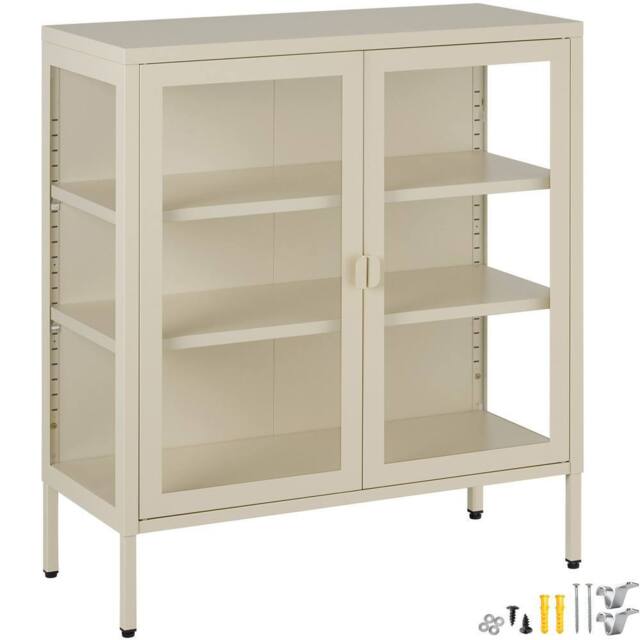 tectake Metal Display Case Baker in Cream - image 1