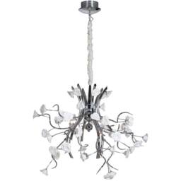 Netlighting Rosaluci Pendant Ceiling Light Chrome White in Silver