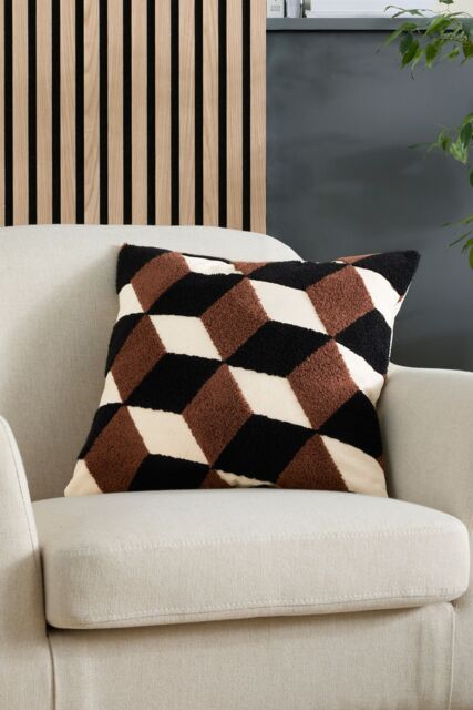 Appletree 'Jett' Tufted Geo Textured Filled Cushion - Size: 43 cm x 43 cm - image 1