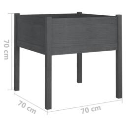 Berkfield Home Garden Planters 2 pcs Grey 70x70x70 cm Solid Pinewood - Size: 70 x 70 x 70 cm - thumbnail 8