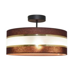 Netlighting Helen Cylindrical Ceiling Light Brown Gold Black 40cm - thumbnail 3