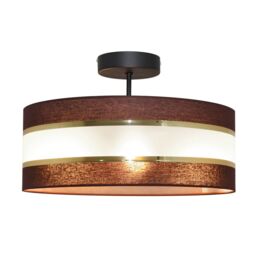 Netlighting Helen Cylindrical Ceiling Light Brown Gold Black 40cm - thumbnail 4