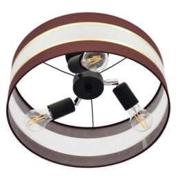Netlighting Helen Cylindrical Ceiling Light Brown Gold Black 40cm - thumbnail 2