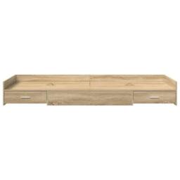 Berkfield Home Modern Storage Bed Frame Sonoma Oak 80 x 200 cm Engineered wood in Light Oak - thumbnail 5