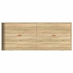 Berkfield Home Modern Storage Bed Frame Sonoma Oak 80 x 200 cm Engineered wood in Light Oak - thumbnail 8