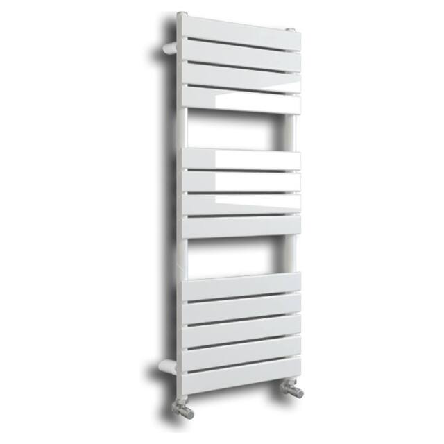 Bathroom Kingdom Queenstown White Designer Flat Panel Heated Towel Rail 1200x450mm - image 1