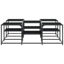 Berkfield Home Coffee Table Black 121x121x40 cm Engineered Wood - Size: 121 x 121 x 40 cm - thumbnail 6