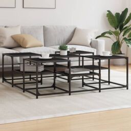 Berkfield Home Coffee Table Black 121x121x40 cm Engineered Wood - Size: 121 x 121 x 40 cm - thumbnail 1