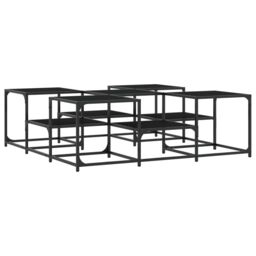 Berkfield Home Coffee Table Black 121x121x40 cm Engineered Wood - Size: 121 x 121 x 40 cm - thumbnail 2