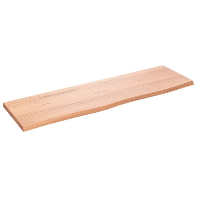 Berkfield Home Wall Shelf Light Brown 100x30x2 cm Treated Solid Wood Oak - Size: 100 x 30 x 2 cm - image 1