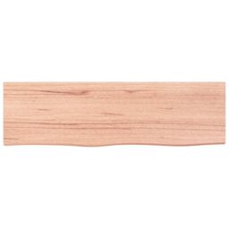 Berkfield Home Wall Shelf Light Brown 100x30x2 cm Treated Solid Wood Oak - Size: 100 x 30 x 2 cm - thumbnail 2