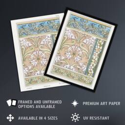 "Artery8 Daffodil Art Nouveau Vintage Floral Wall Art Print Verneuil in Green - Size: W12"" x H16""" - thumbnail 2