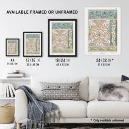"Artery8 Daffodil Art Nouveau Vintage Floral Wall Art Print Verneuil in Green - Size: W12"" x H16""" - thumbnail 3