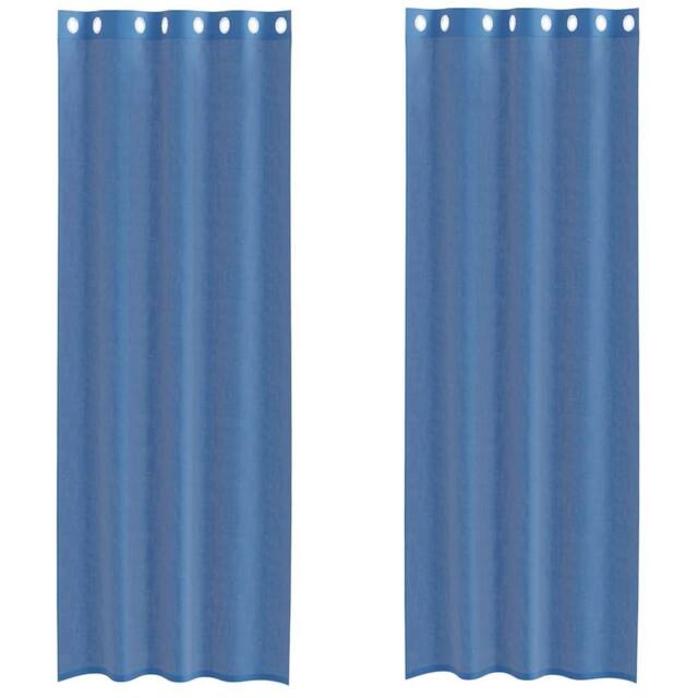 Berkfield Home Voile Curtains with Grommets 2 pcs Royal Blue - image 1
