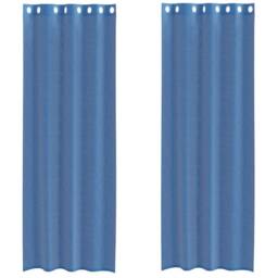 Berkfield Home Voile Curtains with Grommets 2 pcs Royal Blue - thumbnail 1