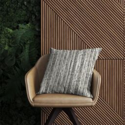 Warren Reed - Designer Washed Out Canvas Pattern Outdoor Cushion in Grey - Size: 60 cm x 60 cm - thumbnail 2
