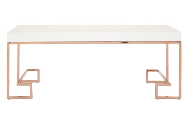 Orsina Contemporary Rose Gold Angled Legs Coffee Table, Versatile Display Coffee Table, Sturdy Decorative Table - image 1
